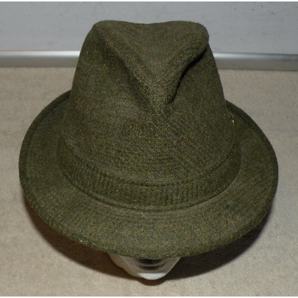 Vintage Resistol Self Conforming Wool Fedora Hat Green 7 1/8
